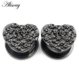 1pc 8-16mm Heart Skull Thread Ear Tunnels Plug Flesh Expander Gauges