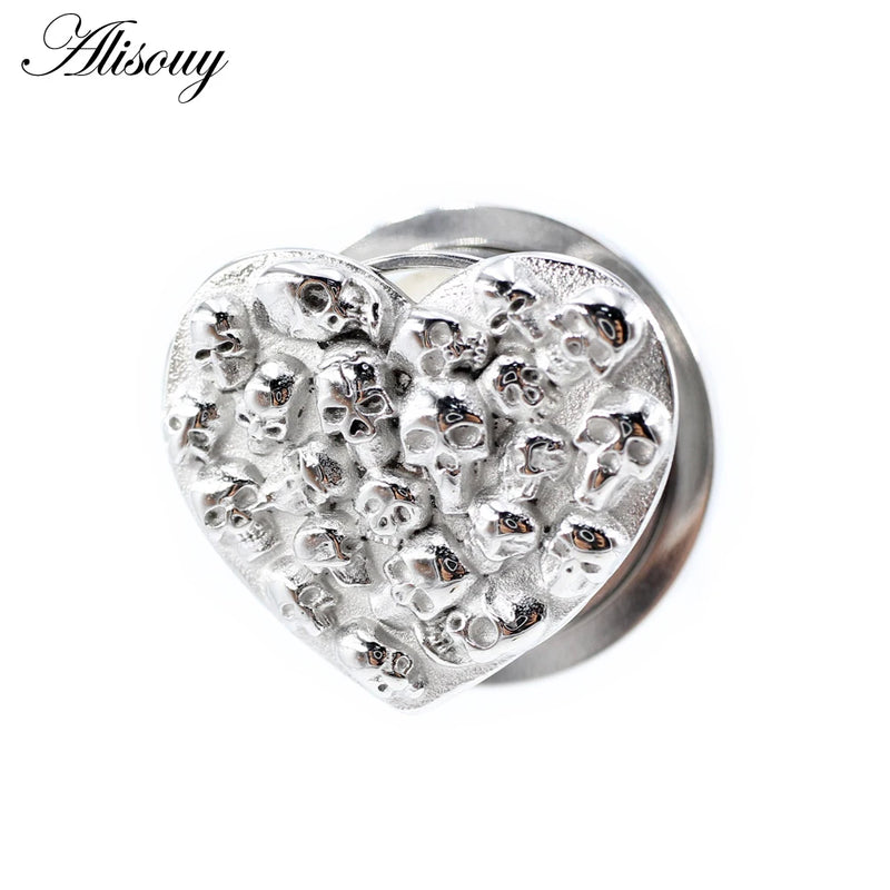 1pc 8-16mm Heart Skull Thread Ear Tunnels Plug Flesh Expander Gauges