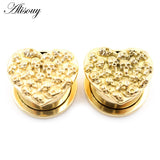 1pc 8-16mm Heart Skull Thread Ear Tunnels Plug Flesh Expander Gauges