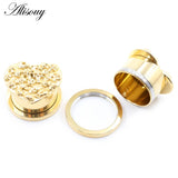 1pc 8-16mm Heart Skull Thread Ear Tunnels Plug Flesh Expander Gauges