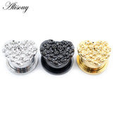 1pc 8-16mm Heart Skull Thread Ear Tunnels Plug Flesh Expander Gauges