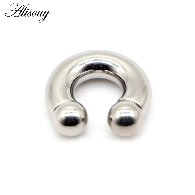 Big Captive Bead Nose Ring Ear Plug Expander Genital BCR Hoop Earring Piercing