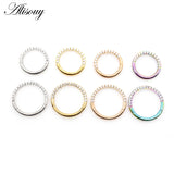 Crystal Zircon Cartilage Earring 316L Surgical Steel Clicker Nose Rings