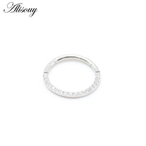 Crystal Zircon Cartilage Earring 316L Surgical Steel Clicker Nose Rings