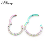 Crystal Zircon Cartilage Earring 316L Surgical Steel Clicker Nose Rings