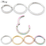 Crystal Zircon Cartilage Earring 316L Surgical Steel Clicker Nose Rings