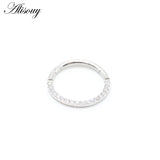 Crystal Zircon Cartilage Earring 316L Surgical Steel Clicker Nose Rings