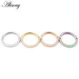 Crystal Zircon Cartilage Earring 316L Surgical Steel Clicker Nose Rings