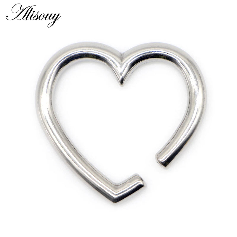 Love Heart Ear Gauges Stainless Steel Piercing Body Jewelry