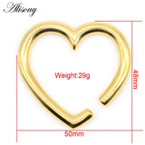 Love Heart Ear Gauges Stainless Steel Piercing Body Jewelry