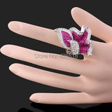 Wedding Jewelry Alloy Crystal Rhinestone Leaf Ring for Women