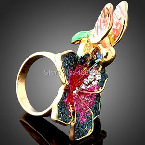 Alloy Flower Bird Wedding Ring for Women