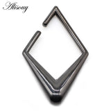 Punk Stainless Steel Rhombus Square Ear Weight Clip