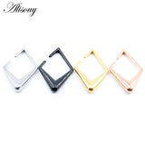 Punk Stainless Steel Rhombus Square Ear Weight Clip