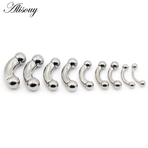 Stainless Steel Big Nostril Nose Nipple Ring Curved Barbell Tragus Earring