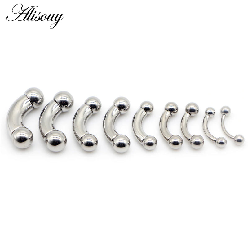 Stainless Steel Big Nostril Nose Nipple Ring Curved Barbell Tragus Earring