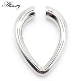 Stainless Steel Heart Water Drop Ear Weight Expander Piercing Earring