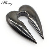 Stainless Steel Heart Water Drop Ear Weight Expander Piercing Earring
