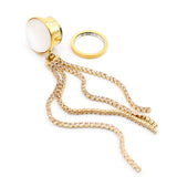 Stainless Steel Stone Tassel Zircon Ear Tunnels Plugs Gauges Piercing Jewelry
