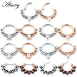 Star Skull Crystal Zircon Cartilage Earring Stainless Steel Septum Nose Rings