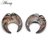Hot Sell Colorful Crescent Piercing Ear Plugs Earring Strechers