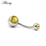 20pcs 316L Surgical Steel Rhinestone Belly Button Navel Bar Ring Piercing