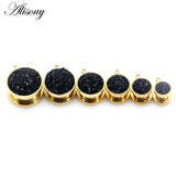 2PC Resin Stone Ear Plug Tunnel Body Piercing 6-16mm with DIY Hole