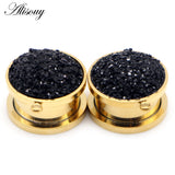 2PC Resin Stone Ear Plug Tunnel Body Piercing 6-16mm with DIY Hole