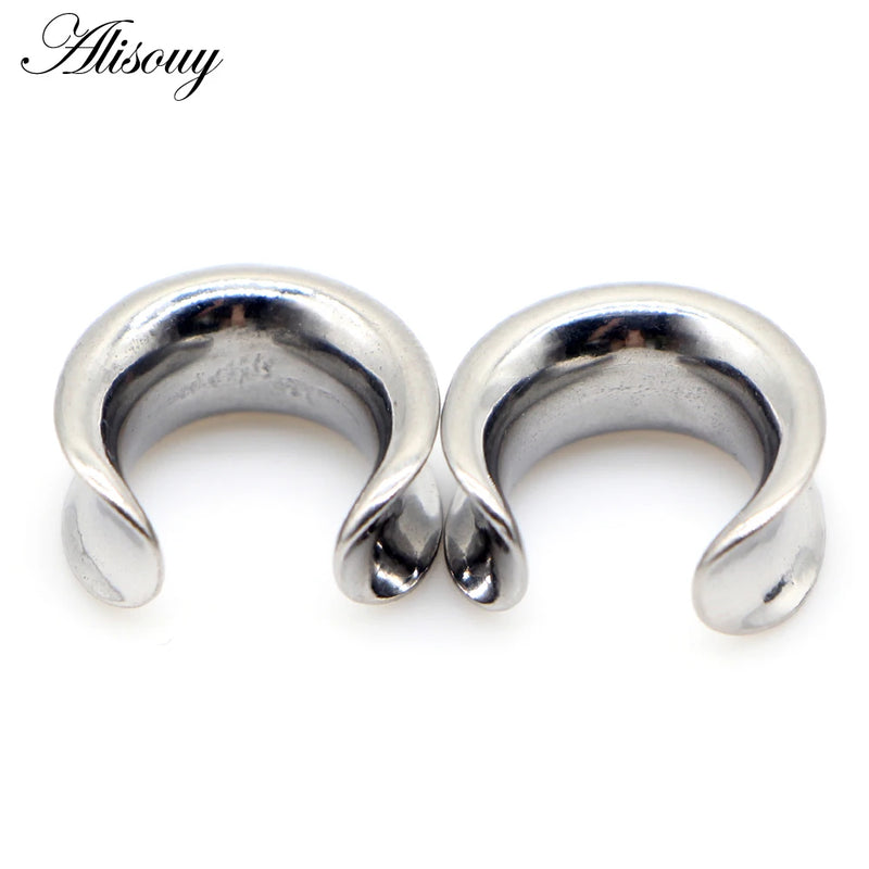 2PC Stainless Steel Ear Gauges Piercing Body Jewelry Earring Expanders 8-30mm