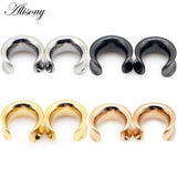 2PC Stainless Steel Ear Gauges Piercing Body Jewelry Earring Expanders 8-30mm