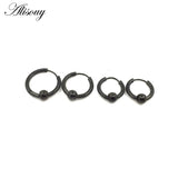 2PC Punk Stainless Steel Hoop Earrings Circle Earrings