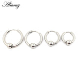 2PC Punk Stainless Steel Hoop Earrings Circle Earrings