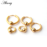 2PC Punk Stainless Steel Hoop Earrings Circle Earrings