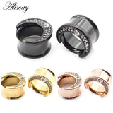 Stainless Steel Hollow Moon Ear Piercing Plugs Body Jewelry Earring Gauges