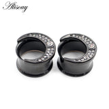Stainless Steel Hollow Moon Ear Piercing Plugs Body Jewelry Earring Gauges