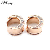 Stainless Steel Hollow Moon Ear Piercing Plugs Body Jewelry Earring Gauges