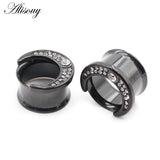 Stainless Steel Hollow Moon Ear Piercing Plugs Body Jewelry Earring Gauges