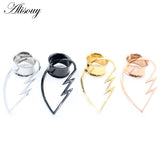 2PC Stainless Steel Heart Pendant Ear Plug Tunnel Gauges