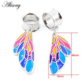 2PC Stainless Steel Earrings Ear Drops Gauges Body Piercing