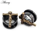 2PC Stainless Steel Ear Tunnel Plugs Expander Body Piercing Jewelry