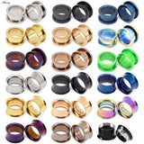 Steel Ear Tunnels Plugs Flesh Earrings Gauges Body Piercing Kit
