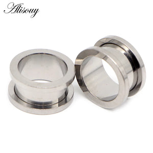 Steel Ear Tunnels Plugs Flesh Earrings Gauges Body Piercing Kit
