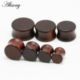 2PC Wood Plugs Ear Expander Natural Gauges Tunnels