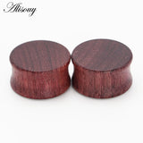 2PC Wood Plugs Ear Expander Natural Gauges Tunnels