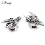 2PCS Stainless Steel Dragon Ear Plugs Tunnels Expander Gauges