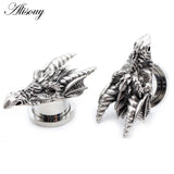 2PCS Stainless Steel Dragon Ear Plugs Tunnels Expander Gauges