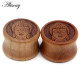 2PCS Natural Wood Ear Plugs Gauges 8-20mm Stretcher Piercing Jewelry