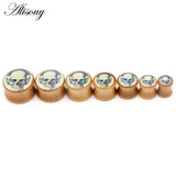 2PCS Natural Wood Ear Plugs Gauges 8-20mm Stretcher Piercing Jewelry