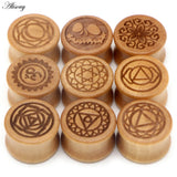 2PCS Natural Wood Ear Plugs Gauges 8-20mm Stretcher Piercing Jewelry