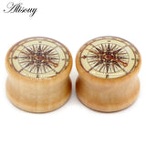 2PCS Natural Wood Ear Plugs Gauges 8-20mm Stretcher Piercing Jewelry